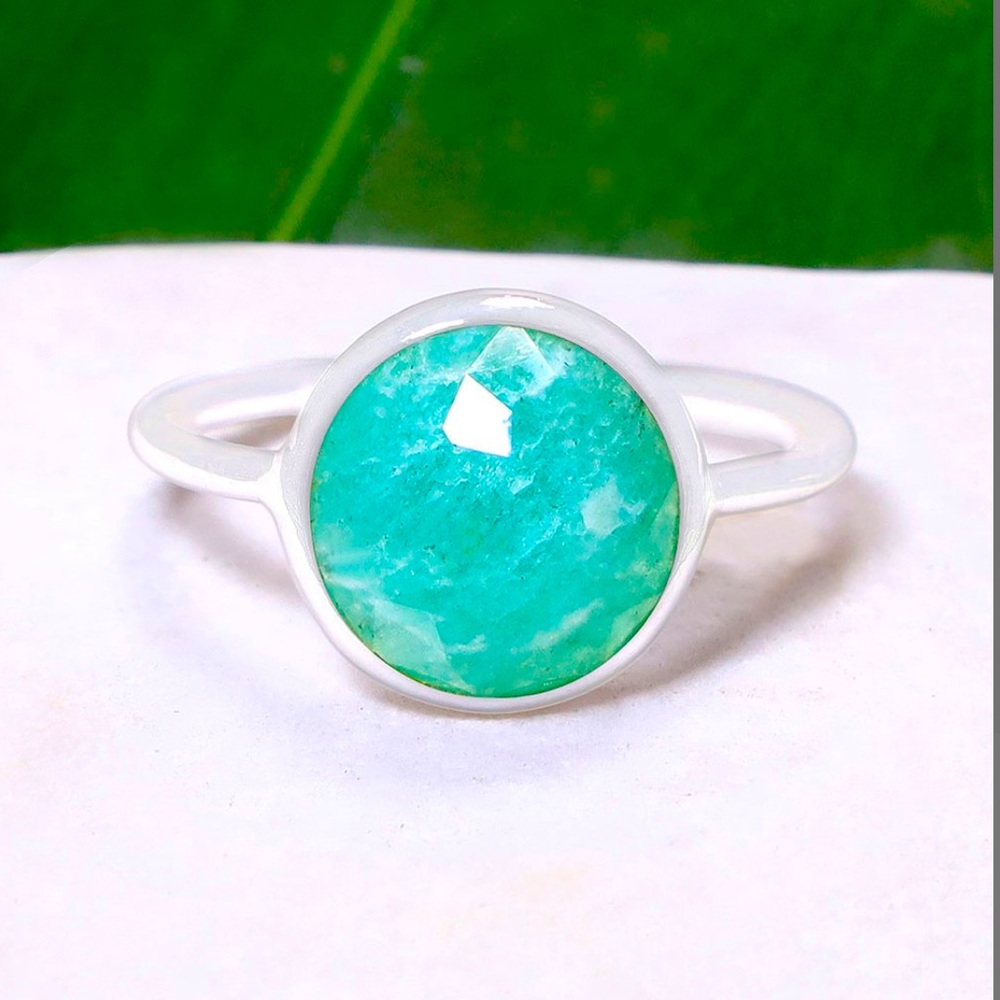 Amazonite & Sterling Silver Sabrina Ring